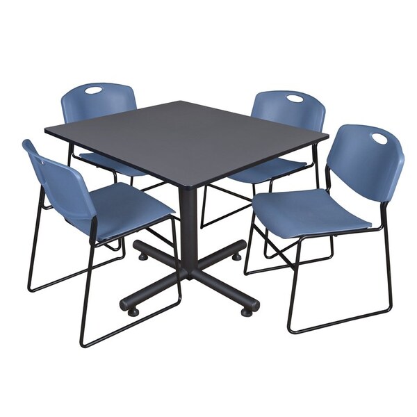 Kobe Kobe Square Table & Chair Set, Wood, Metal, Polypropylene Top TKB4848GY44BE - main